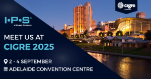Adelaide Skyline bei Abenddämmerung mit Ankündigung von IPS Teilnahme an CIGRE 2025.